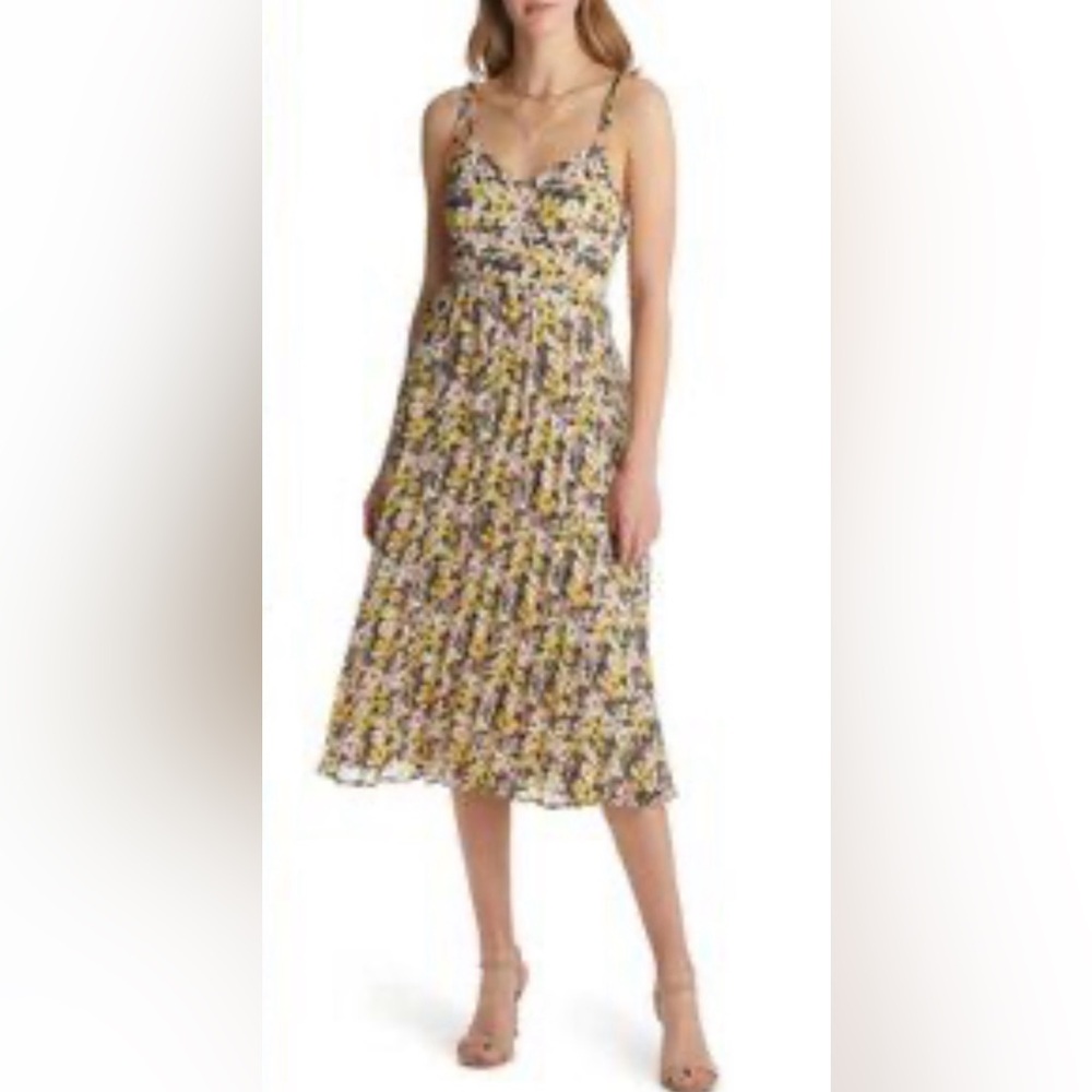 Vici Floral Print Chiffon Midi Dress. Size XL